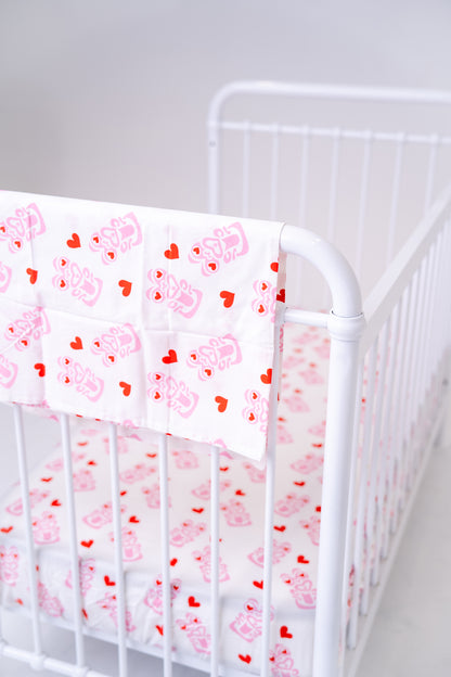 HEI LOVE FITTED COT SHEET